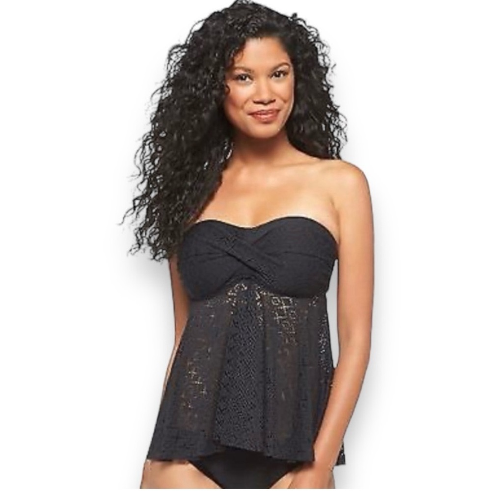 2/$30 Merona tankini swimming top black lace Size L and XL
